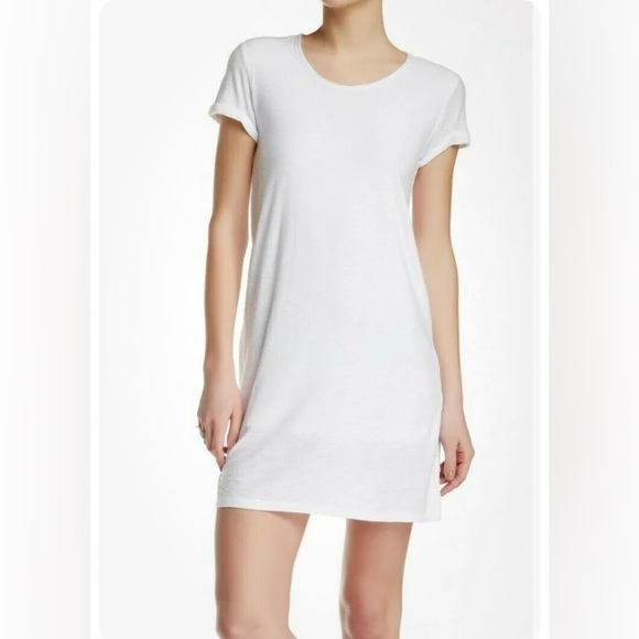 JAMES PERSE Standard Cotton white rolled sleeve Tshirt Dress, lined, size L - Picture 2 of 15